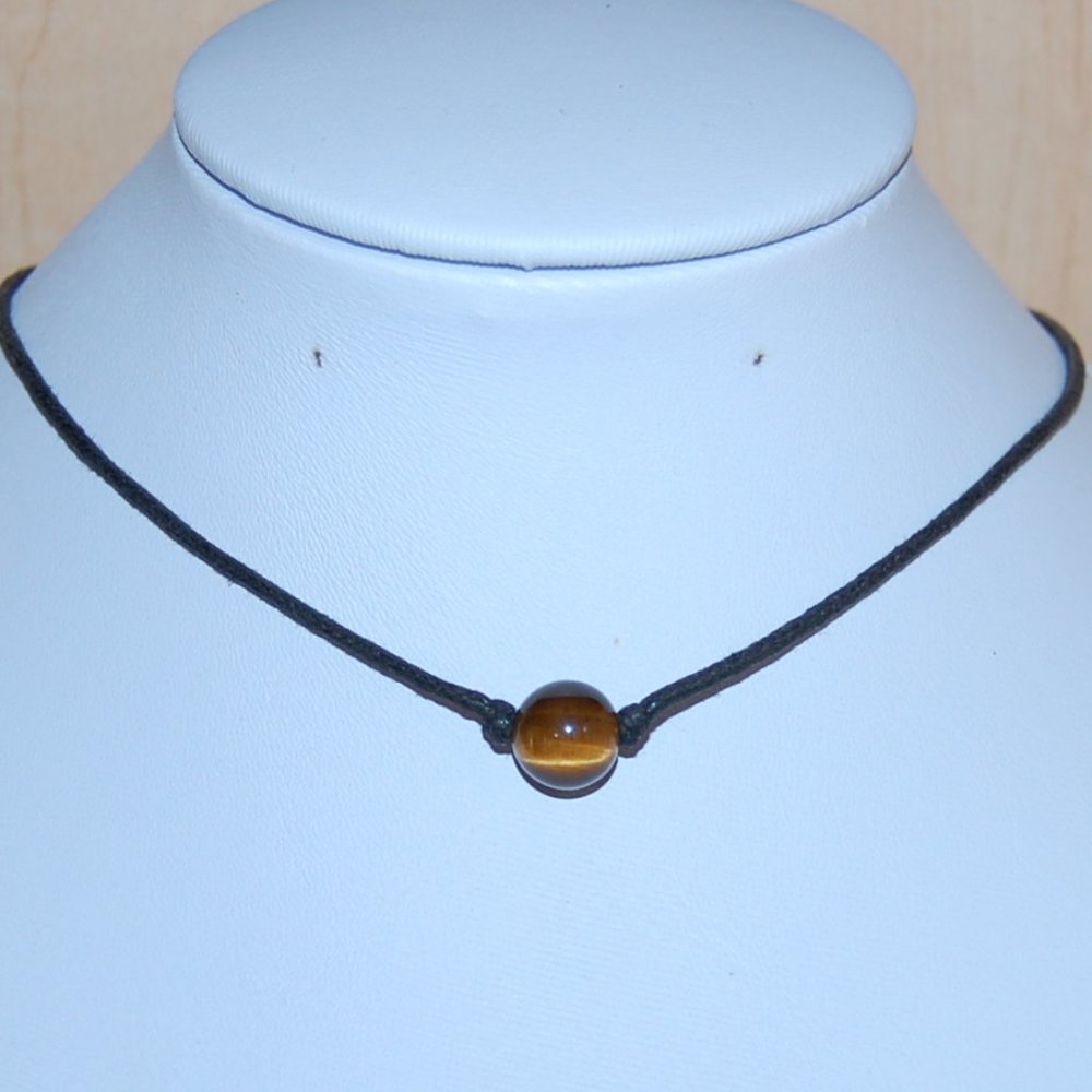 Tiger Eye Necklace,Tiger Eye Pendant Necklace,Tiger Eye Cord Necklace,Me…
